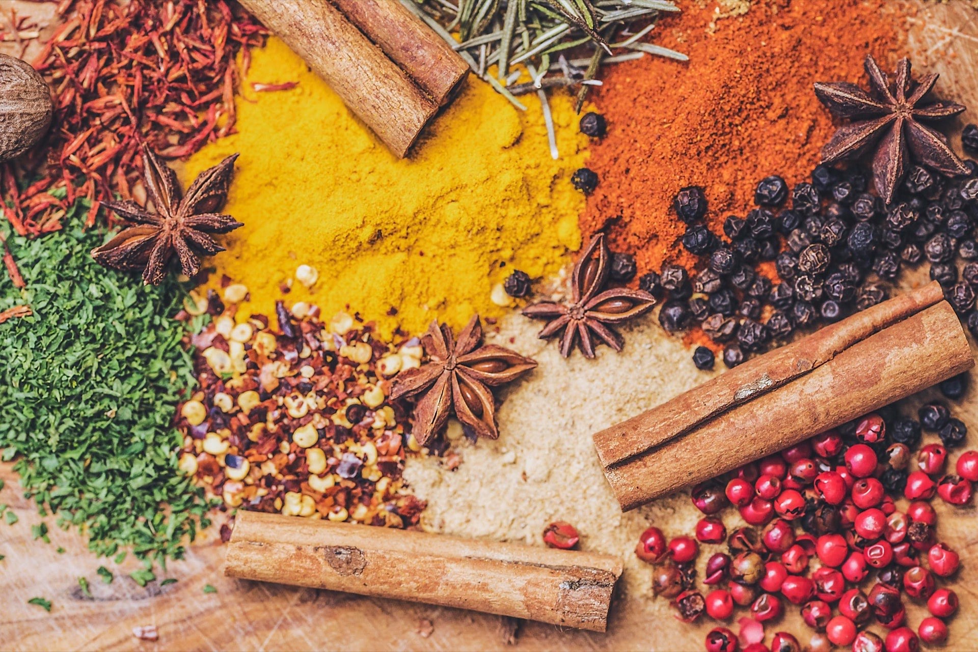 Hero background - spices and ingredients
